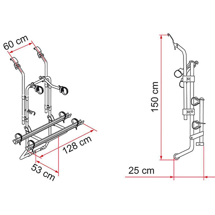 Fiamma Carry Bike Ford Transit 2000 - 2011 Single Door 2 Bike Cycle Bicycle Carrier Fiamma - UK Camping And Leisure