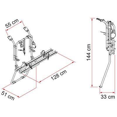 Fiamma Carry Bike Renault Trafic Vauxhall Vivaro 2 Bike Cycle Rack Double Doors Fiamma - UK Camping And Leisure