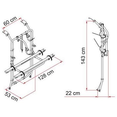 Fiamma Carry Bike Vivaro/Trafic Single Rear Door 2 Bike (Max 4 Bike) Carrier UK Camping And Leisure