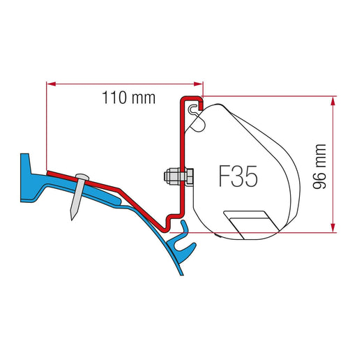 Fiamma F35 Awning Adapter Bracket Kit For Ford Custom Capland Capfun Campervan 98655Z035 - UK Camping And Leisure