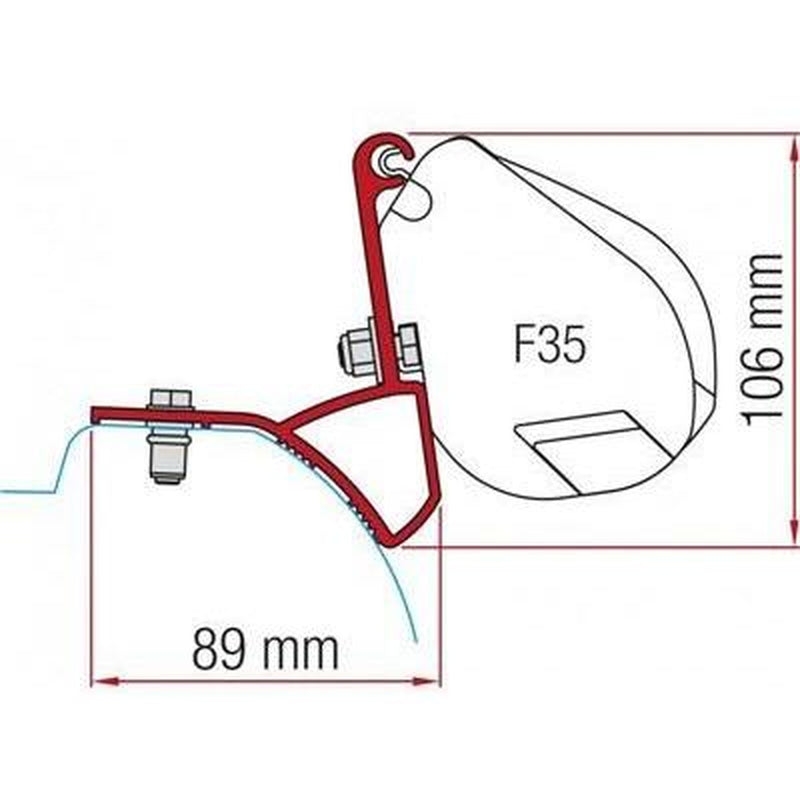 Fiamma F35 Awning Adapter Bracket Kit For Trafic Vivaro Talento Nissan Rapido 98655Z020 Fiamma - UK Camping And Leisure
