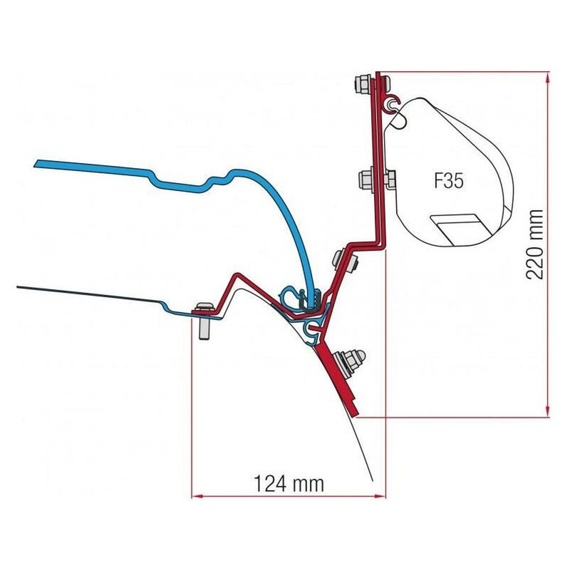 Fiamma F35 Awning Adapter Brackets for V Class Marco Polo after 2014 Fiamma - UK Camping And Leisure