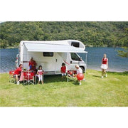 Fiamma F45 S Winch Awning Wind Out 260 Polar White Case Bordeaux Fabric Fiamma - UK Camping And Leisure