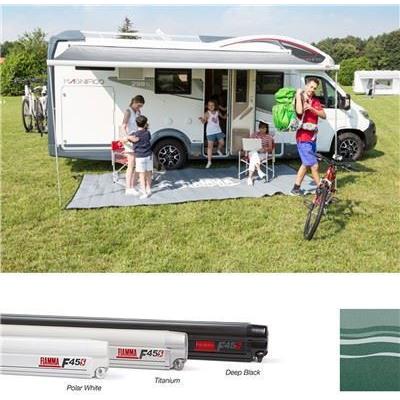 Fiamma F45 S Winch Awning Wind Out 260 Polar White Case Evergreen Fabric Fiamma - UK Camping And Leisure