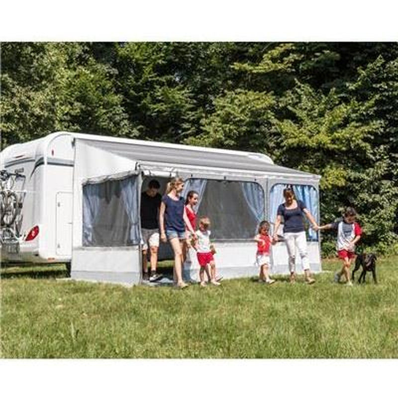 Fiamma F45 S Winch Awning Wind Out 350 Polar White Case Sahara Fabric Fiamma - UK Camping And Leisure