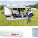 Fiamma F45 S Winch Awning Wind Out 400 Polar White Royal Blue Fabric 06280C01Q UK Camping And Leisure