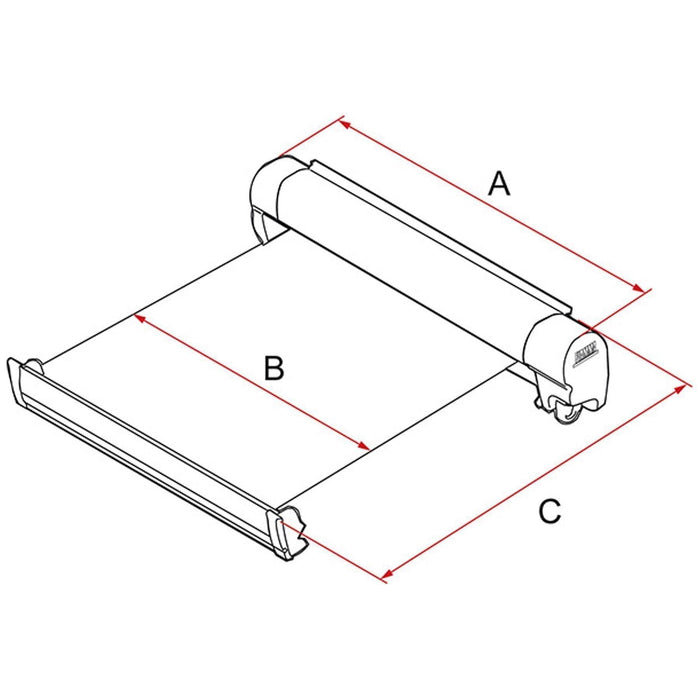 Fiamma F45 S Winch Awning Wind Out 400 Polar White Royal Grey Fabric 06280C01R Fiamma - UK Camping And Leisure