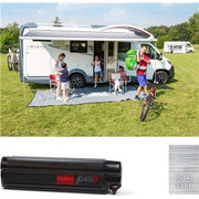 Fiamma F45S 190cm Deep Black Case Royal Grey Fabric Caravan Campervan Van Fiamma - UK Camping And Leisure