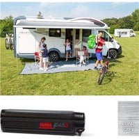 Fiamma F45S 190cm Deep Black Case Royal Grey Fabric Caravan Campervan Van