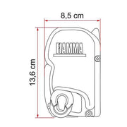 Fiamma F45S 190cm Deep Black Case Royal Grey Fabric Caravan Campervan Van Fiamma - UK Camping And Leisure