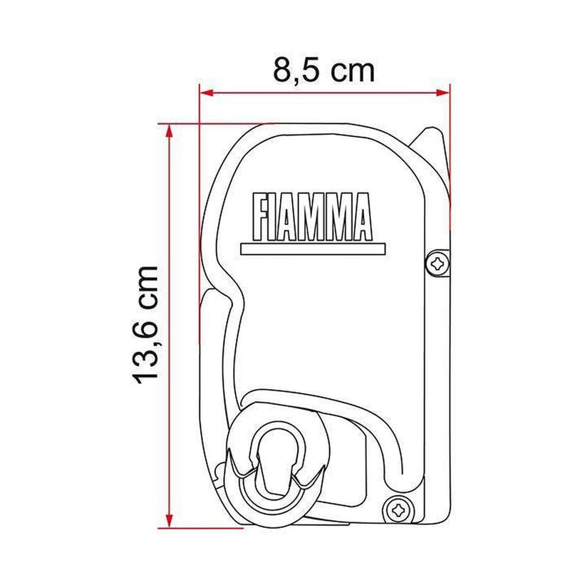 Fiamma F45S 190cm Deep Black Case Royal Grey Fabric Caravan Campervan Van Fiamma - UK Camping And Leisure