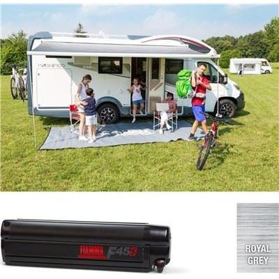 Fiamma F45S 375cm Awning Deep Black Case Royal Grey Fabric Motorhome Caravan Fiamma - UK Camping And Leisure