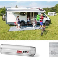 Fiamma F45S Winch Awning Wind Out 450 Titanium Case Royal Grey Fabric 06290G01R