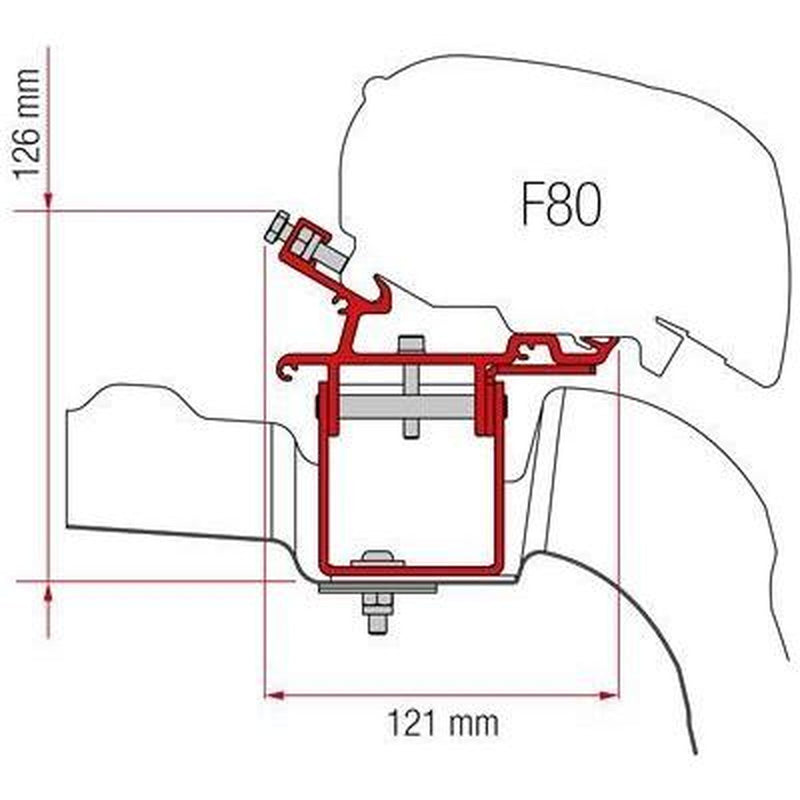 Fiamma F65 F80 Awning Adapter Brackets Kit Vw Crafter Man L3 H3 After 2017 98655Z043 Fiamma - UK Camping And Leisure
