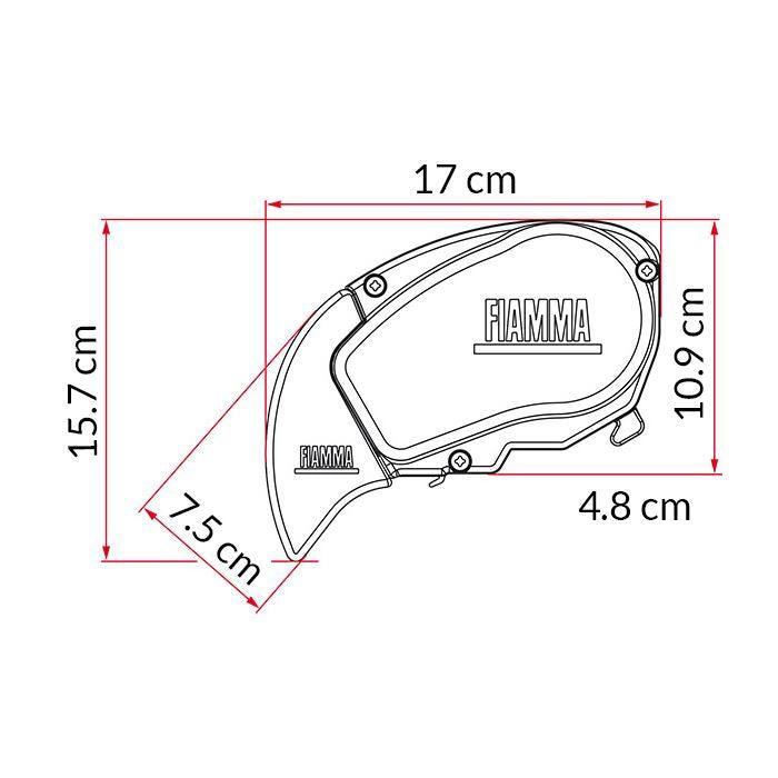 Fiamma F65L 490 Awning Deep Black Case Royal Grey Fabric Motorhome Caravan Van Fiamma - UK Camping And Leisure