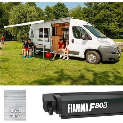 Fiamma F80S 290 Awning Deep Black Case Royal Grey Fabric Motorhome Caravan Van Fiamma - UK Camping And Leisure