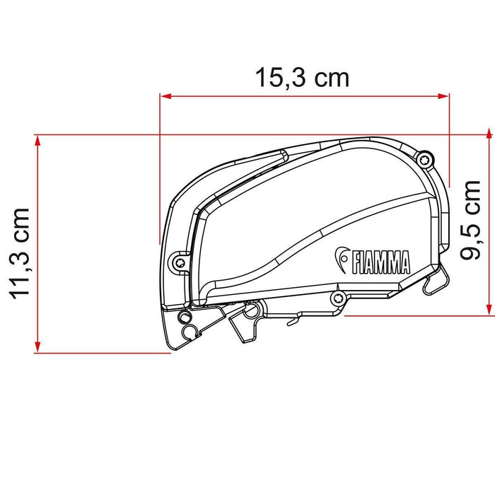 Fiamma F80S 320 Awning Deep Black Case Royal Grey Fabric Motorhome Caravan Van Fiamma - UK Camping And Leisure