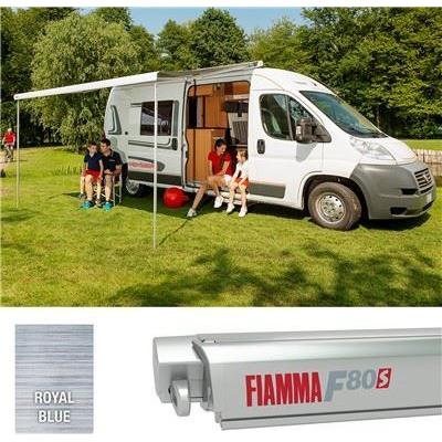 Fiamma F80S 320 Awning Titanium Case Royal Blue Fabric Motorhome Caravan Van Fiamma - UK Camping And Leisure