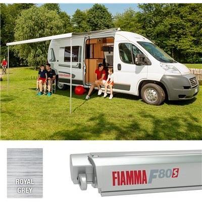 Fiamma F80S 340 Awning Titanium Case Royal Grey Fabric Motorhome Caravan Van UK Camping And Leisure