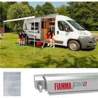 Fiamma F80S 400 Awning Titanium Case Royal Blue Fabric Motorhome Caravan Van