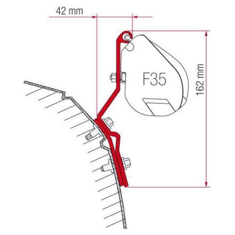 Fiamma Fitting Brackets Kit For Vw T4 & T4 Lift Roof 98655-111 Fiamma - UK Camping And Leisure
