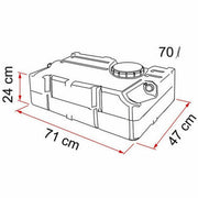 Fiamma Fresh Water Tank Carrier 70L Litre + Lid Seal Camper Van Motorhome Fiamma - UK Camping And Leisure