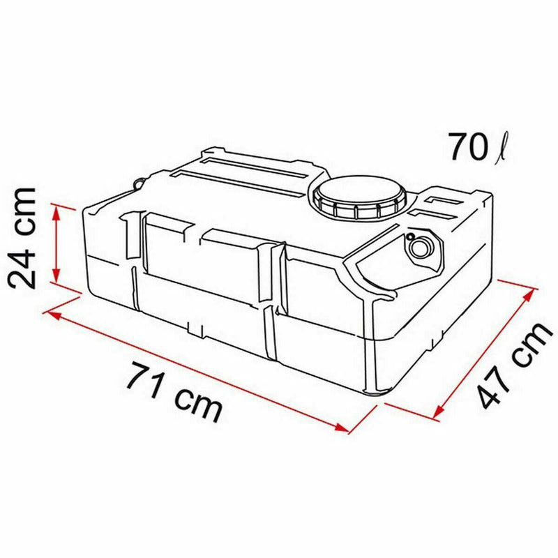 Fiamma Fresh Water Tank Carrier 70L Litre + Lid Seal Camper Van Motorhome Fiamma - UK Camping And Leisure