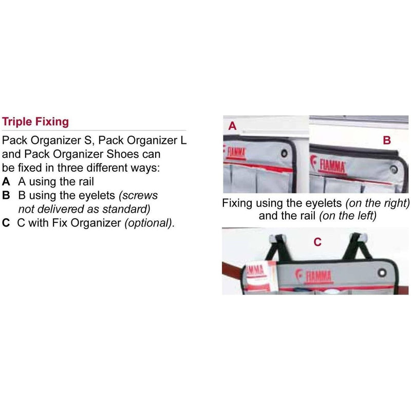 Fiamma Pack Organiser S Hanging Storage Camping Caravan Motorhome Tent 07512-01- FIamma - UK Camping And Leisure