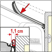 Fiamma Rain Guard 1.1Cm Wide X 1M, Rubber Rain Seal For Fiamma F45 Awnings 03910-01- Fiamma - UK Camping And Leisure