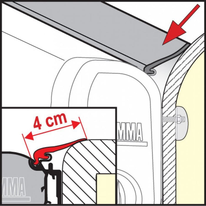 Fiamma Rain Guard 4Cm Wide X 1M, Rubber Rain Seal For Fiamma F45 Awnings 03477-01- Fiamma - UK Camping And Leisure