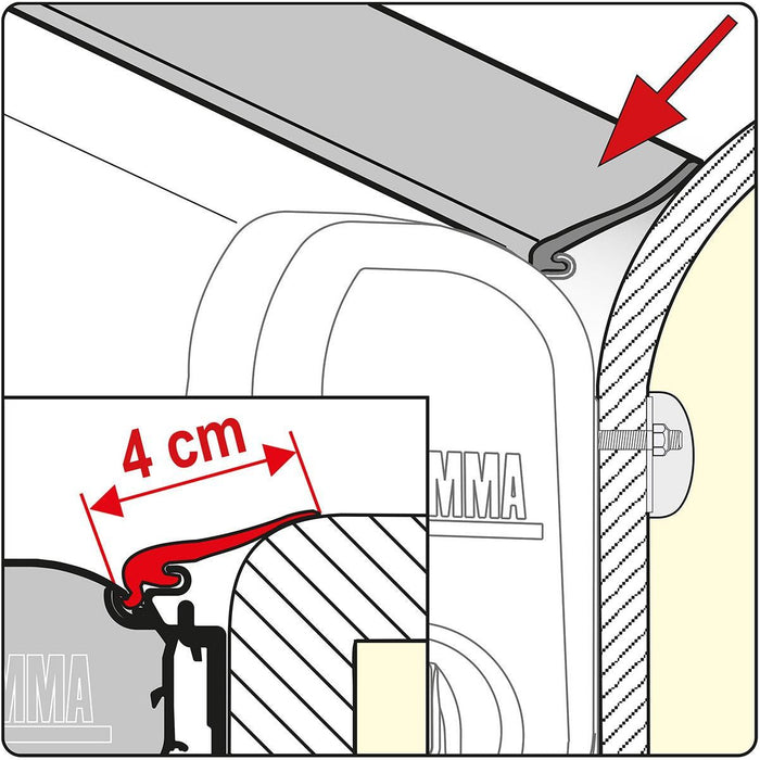 Fiamma Rain Guard 4Cm Wide X 1M, Rubber Rain Seal For Fiamma F45 Awnings 03477-01- Fiamma - UK Camping And Leisure