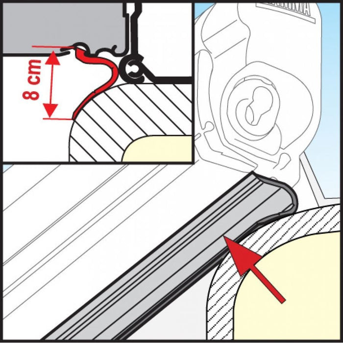 Fiamma Rain Guard Lower Wide X 1M, Rubber Rain Seal For Fiamma F45S Awnings Fiamma - UK Camping And Leisure