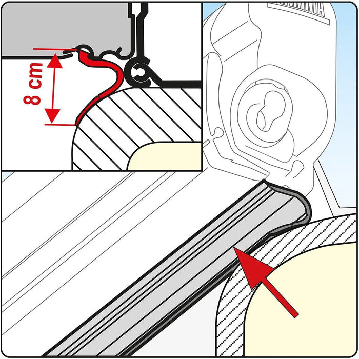 Fiamma Rain Guard Lower Wide X 1M, Rubber Rain Seal For Fiamma F45S Awnings Fiamma - UK Camping And Leisure