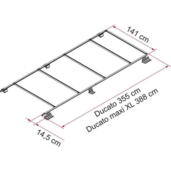 Fiamma Roof Rail Fiat Ducato Maxi XL 2006 High Roof L4 Van Conversion 05808-02- Nova - UK Camping And Leisure