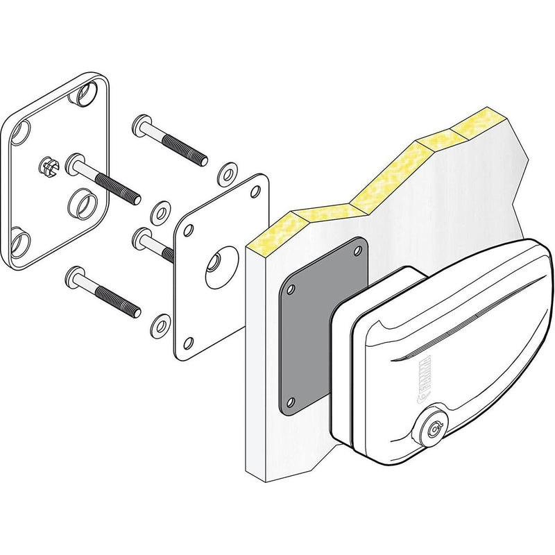Fiamma Safe Door Frame White Security Lock Caravan Motorhome 08022-01- Fiamma - UK Camping And Leisure