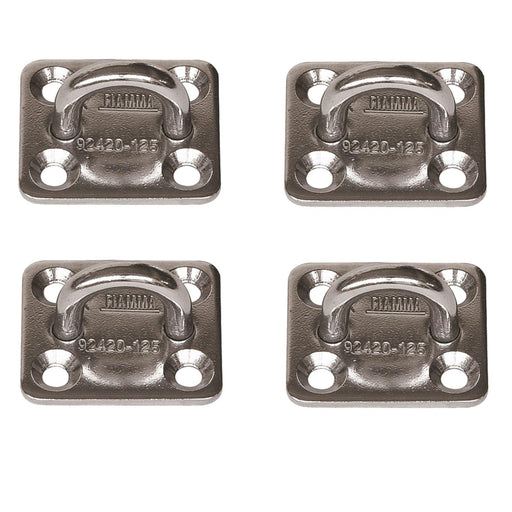 Fiamma Square Plate Kit 4 Pack For Motorhome Garage Securing Hooks - UK Camping And Leisure
