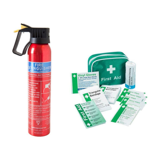 First Aid Kit & 600g Fire Extinguisher Fireblitz - UK Camping And Leisure