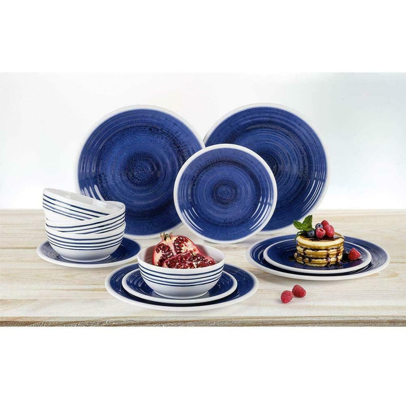 Flamefield Blue Azure Camping Caravan 12 Piece melamine Dinner Picnic camping Set Flamefield - UK Camping And Leisure