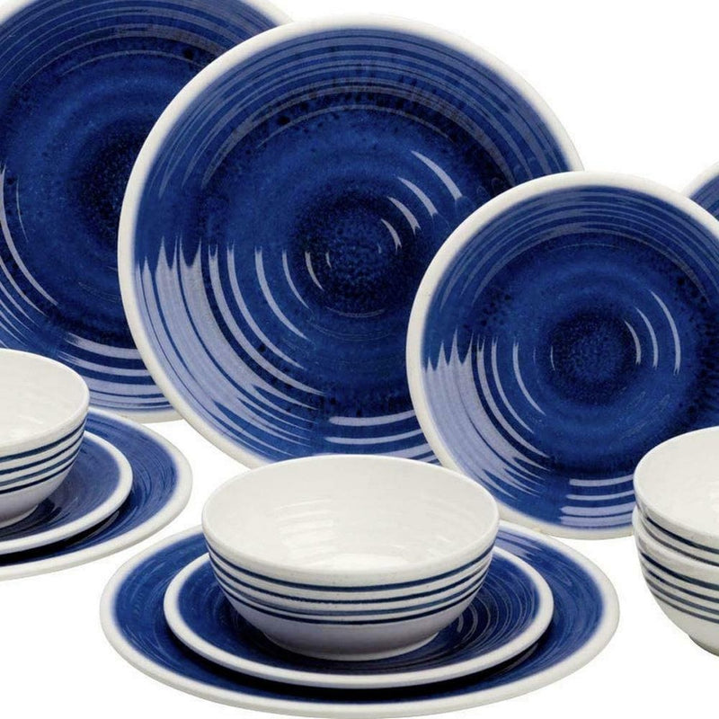 Flamefield Blue Azure Camping Caravan 12 Piece melamine Dinner Picnic camping Set Flamefield - UK Camping And Leisure