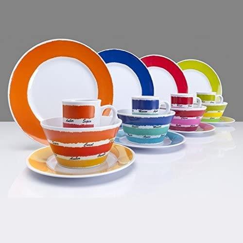 Flamefield Colourful Melamine 16 Piece Set Camping Tableware Caravan Motohome Flamefield - UK Camping And Leisure