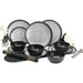 Flamefield Granite 12 Piece Melamine Tableware Dinner Picnic Set Caravan Camping Flamefield - UK Camping And Leisure