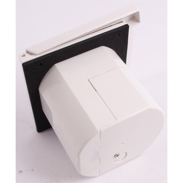 Flush Fitting White Mains Hook Up Inlet Socket Caravan Motorhome Camper New Flap UK Camping And Leisure