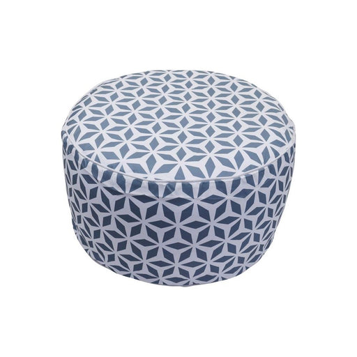 Garden Grey/White Geometric Print Inflatable Ottoman UK Camping And Leisure