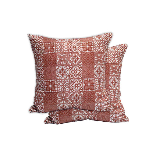 Garden Sofa Jacquard Pink Print Scatter Cushion Pair UK Camping And Leisure