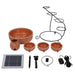 Gardenwize Garden Solar Powered Brown Terracotta Cascade Water Fountain Feature Streetwize - UK Camping And Leisure