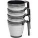 Granite 4x Stacked Mug Set Grey Flamefield Melamine Ideal Camping Picnic Caravan Flamefield - UK Camping And Leisure