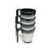 Granite 4x Stacked Mug Set Grey Flamefield Melamine Ideal Camping Picnic Caravan Flamefield - UK Camping And Leisure