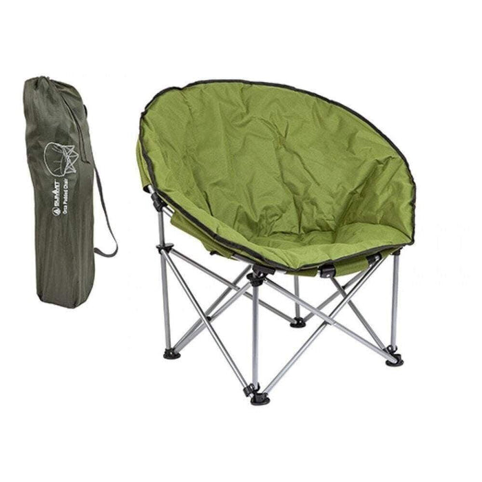 Green Adult Bucket Camping Chair Padded High Back Folding Orca Moon Chair & Bag Twin Pack Summit - UK Camping And Leisure