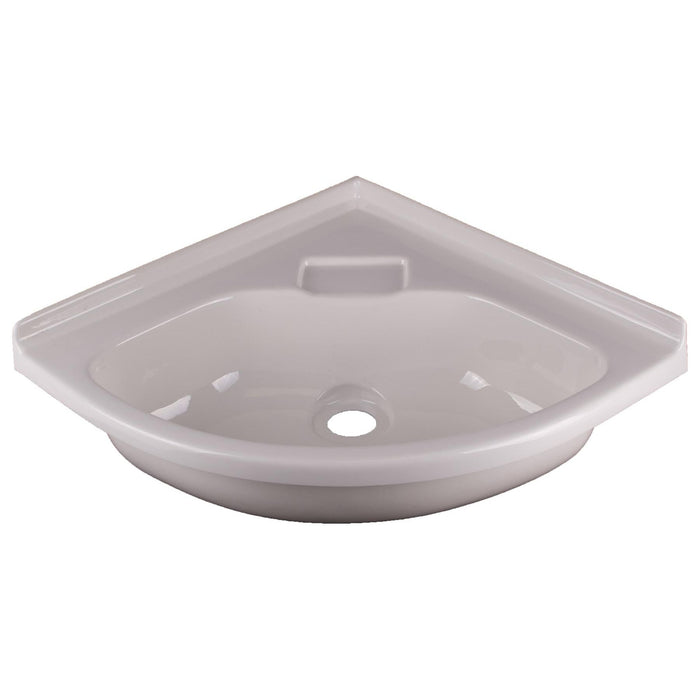 Grove 14" x 14" Bathroom White Plastic Corner Vanity Sink Bowl Grove - UK Camping And Leisure