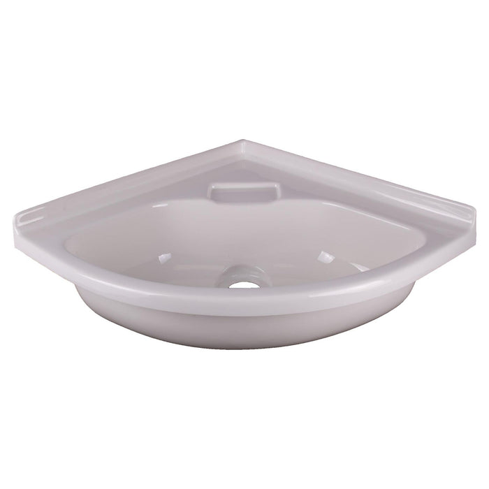 Grove 14" x 14" Bathroom White Plastic Corner Vanity Sink Bowl Grove - UK Camping And Leisure